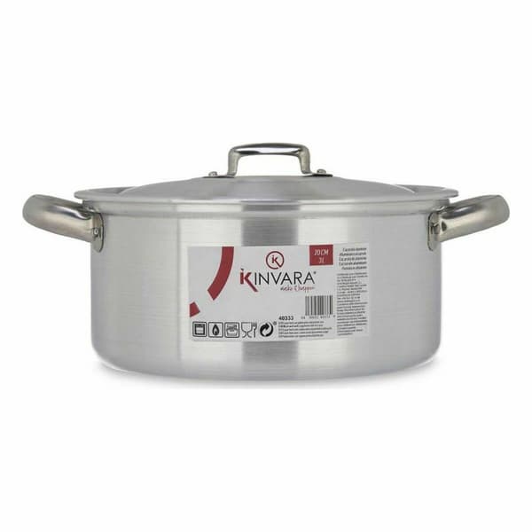 Kastrull med lock Kinvara 100005 Silvrig 3 L (10 antal)