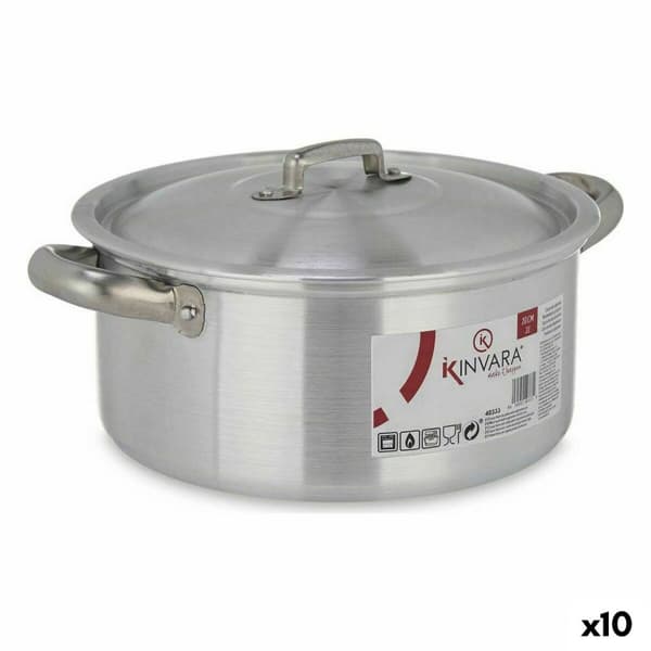 Kastrull med lock Kinvara 100005 Silvrig 3 L (10 antal)