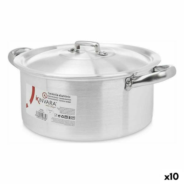 Kastrull med lock Kinvara 100006 Silvrig 4 L 24 x 13 x 31 cm (10 antal)