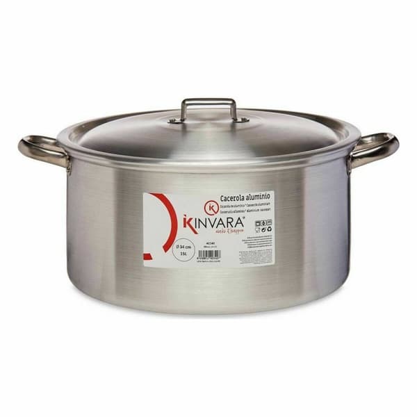 Kastrull med lock Kinvara 100012 Silvrig 15 L (3 antal)