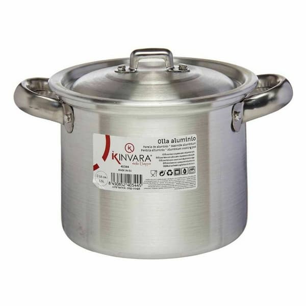 Gryta med lock Kinvara 100030 Silvrig Aluminium Ø 14 cm (6 antal)