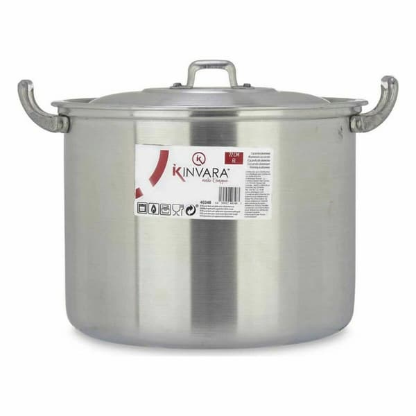 Gryta med lock Kinvara 100034 Silvrig Aluminium 31 x 20 x 24 cm (6 antal)