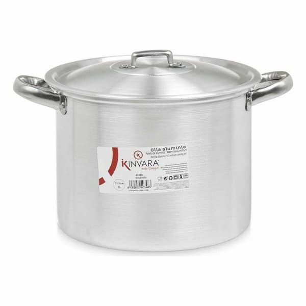 Gryta med lock Kinvara 100034 Silvrig Aluminium 31 x 20 x 24 cm (6 antal)