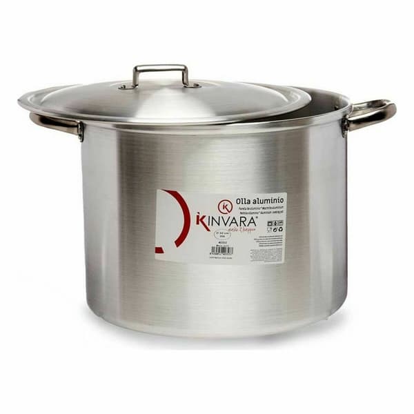 Gryta med lock Silvrig Aluminium 44 x 30 x 35 cm (2 antal)