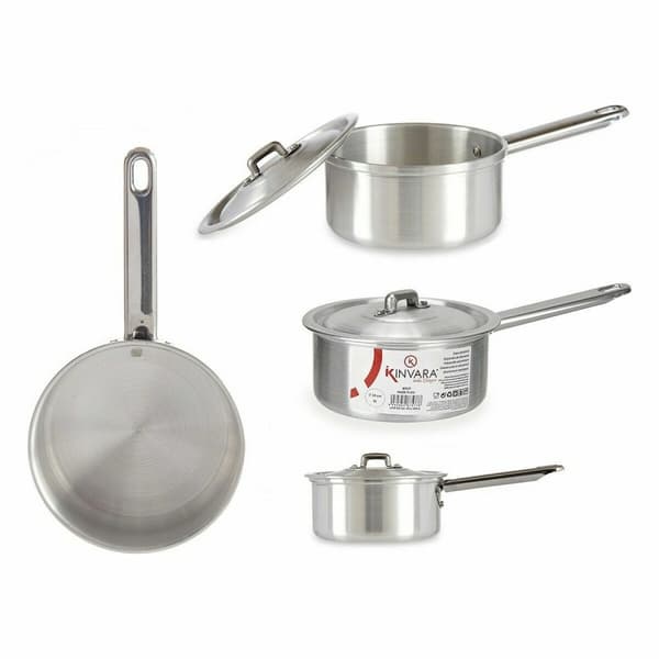 Kastrull med lock Kinvara 100018 Silvrig Aluminium Ø 14 cm 1 L (10 antal)
