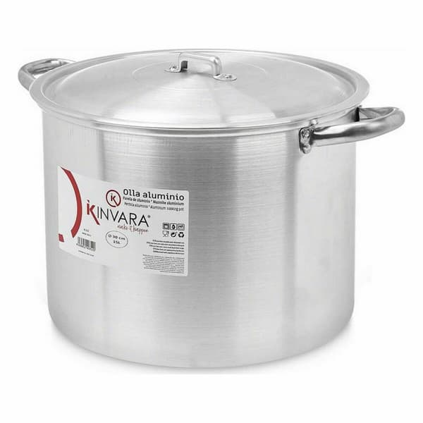 Gryta med lock Ø 30 cm Silvrig Aluminium (4 antal)