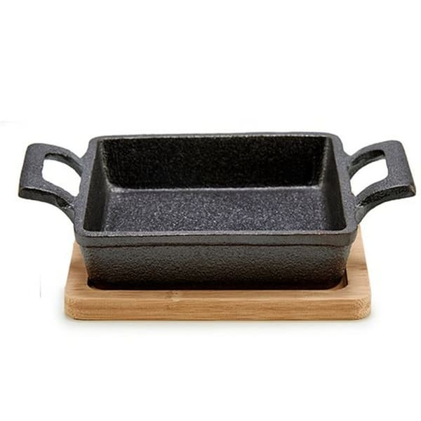 Grytform för servering av tapas Kinvara 1277SJ4810 Brun Svart Bambu Järn 19 x 5 x 14 cm (12 antal)