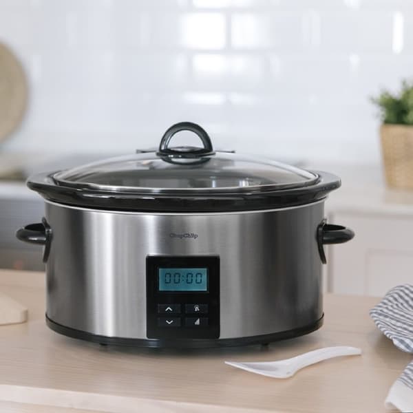 Cecotec 240-W, digital, oval slow cooker with 5.5-litre capacity and LCD display. 2 power levels + Keep Warm function. Glass lid. Removable ceramic i