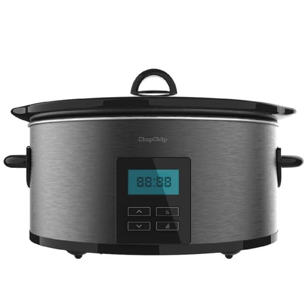 Cecotec 240-W, digital, oval slow cooker with 5.5-litre capacity and LCD display. 2 power levels + Keep Warm function. Glass lid. Removable ceramic i