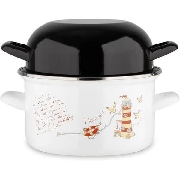 BAUMALU formgryta 20 cm - Fyrinredning - Svart lock - Vit