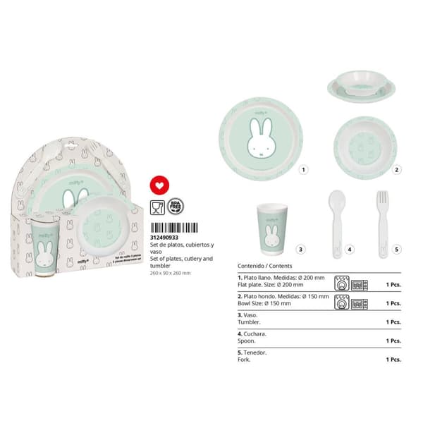 Children's dish set Miffy (5 Pieces)