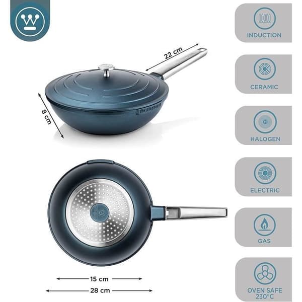 Westinghouse Performance Series Wok för induktion - 28 cm Wok Nonstick-gryta - Heltäckande spis, ugn och diskmaskin - B
