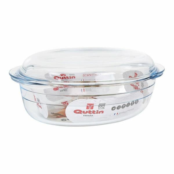 Kastrull med lock Quttin 63095 Glas 33 x 20 x 13 cm (3L + 1L)