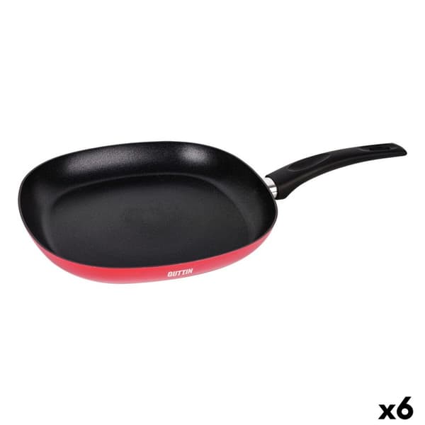 Räfflad stekpanna Quttin Infinity Röd 28,5 x 47 x 6 cm (6 antal)
