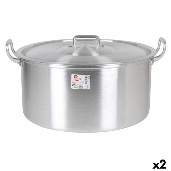 Kastrull med lock Aluminium 49 x 41 x 24 cm (2 antal)