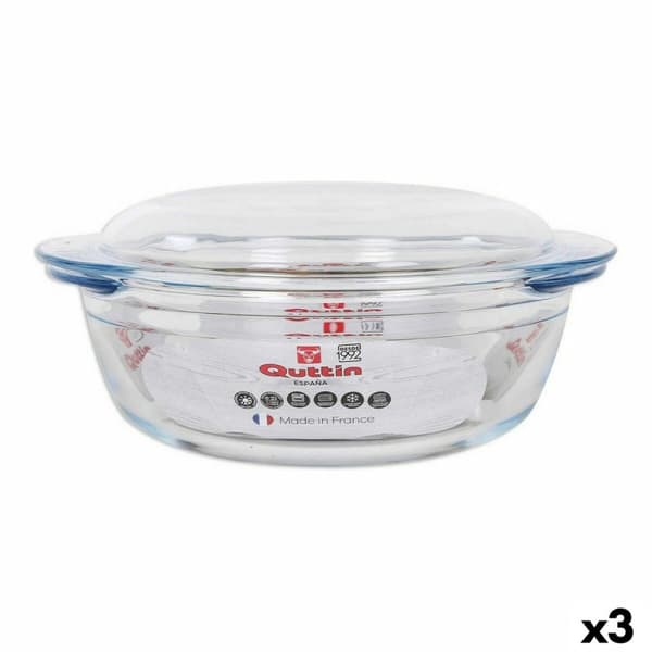 Kastrull med lock Quttin Glas 2,2 + 0,8 L (3 antal)