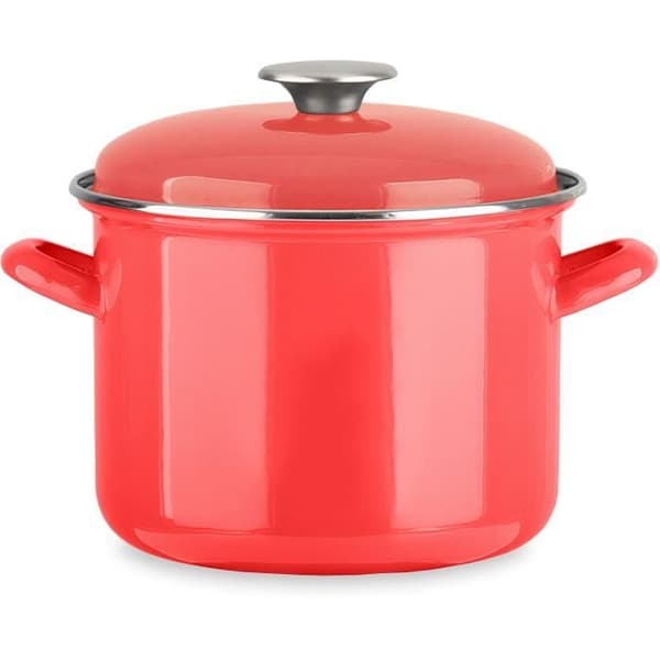 Catering - BAUMALU - Alla värmekällor inklusive induktion - Emalj 22 x 16 cm - Röd färg
