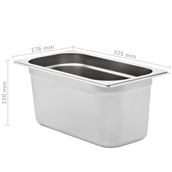 Gastronormkantiner 4 st GN 1/3 150 mm rostfritt stål