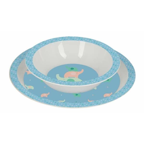 Children's dish set Safta Elefantes Polyurethane Green 4 Pieces