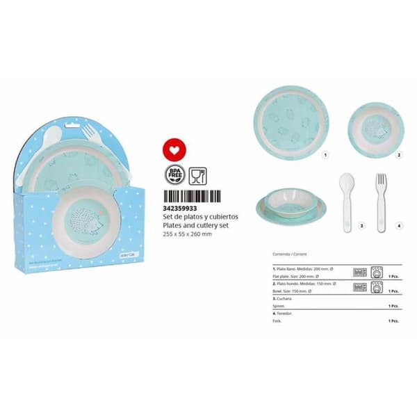Children's dish set Safta Erizo Turquoise 4 Pieces