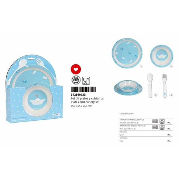 Children's dish set Safta Ship Blue 4 Pieces