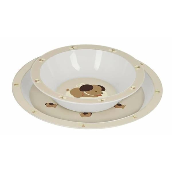 Children's dish set Safta Polyurethane Beige Puppy 4 Pieces