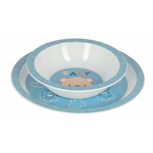 Children's dish set Safta Baby bear Polyurethane Blue 4 Pieces