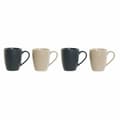 Miniatyrbillede 1 af 4: Set of Mugs DKD Home Decor Beige Dark grey Rubber wood Stoneware 300 ml 19 x 13 x 31 cm (4 Pieces)