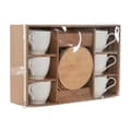 Miniatyrbillede 4 af 4: Set of 6 Cups with Plate Home ESPRIT White Natural Bamboo Porcelain 220 ml