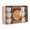 Miniatyrbillede 4 af 4: Set of 6 Cups with Plate Home ESPRIT White Natural Bamboo Porcelain 220 ml