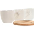 Miniatyrbillede 2 af 4: Set of 6 Cups with Plate Home ESPRIT White Natural Bamboo Porcelain 220 ml
