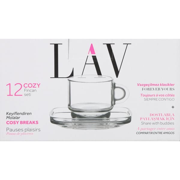Set of 6 Cups with Plate LAV Cozy 90 ml (6 Units)