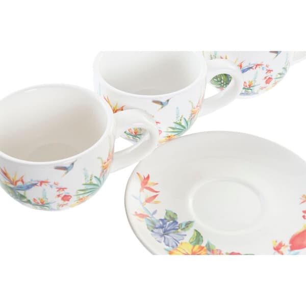 Piece Coffee Cup Set DKD Home Decor Multicolour Dolomite 180 ml