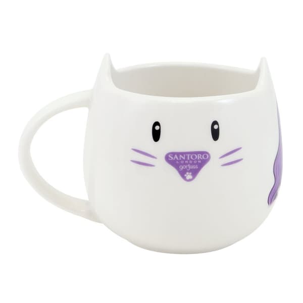 Cup with Plate Gorjuss Smitten kitten White Black Ceramic Coasters Cup