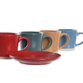 Miniatyrbillede 2 af 3: Set of Mugs with Saucers DKD Home Decor Yellow Blue Red Green Stoneware 180 ml 14 x 14 x 2 cm