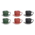 Miniatyrbillede 4 af 4: Set of 6 Cups with Plate DKD Home Decor Green Pink Dark grey Stoneware 150 ml 16 x 17 x 35 cm