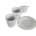 Miniatyrbillede 3 af 3: Set of Mugs with Saucers DKD Home Decor White Metal Stoneware 90 ml 8 x 6 x 6 cm 11 x 11 x 2 cm