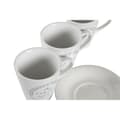 Miniatyrbillede 3 af 3: Set of Mugs with Saucers DKD Home Decor White Metal Stoneware 180 ml 12 x 12 x 2 cm