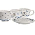 Miniatyrbillede 3 af 4: Set of Mugs with Saucers DKD Home Decor Blue White Metal Dolomite 180 ml 20 x 18 x 20 cm