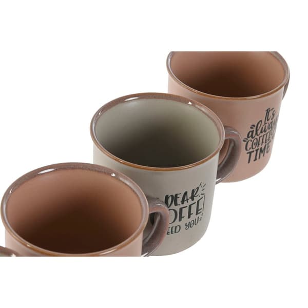Piece Coffee Cup Set Home ESPRIT Blue Pink Stoneware 180 ml