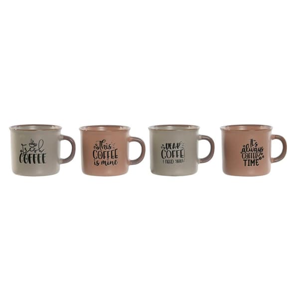 Piece Coffee Cup Set Home ESPRIT Blue Pink Stoneware 180 ml