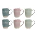 Miniatyrbillede 2 af 4: Mug DKD Home Decor Multicolour Blue Pink Rubber wood Green Stoneware 160 ml (3 Units) (7 pcs)