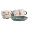 Miniatyrbillede 3 af 3: Set of Mugs with Saucers DKD Home Decor Blue Grey Multicolour Light Pink Porcelain 90 ml 11 x 11 x 2 cm (3 Units)