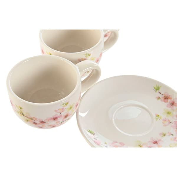 Piece Coffee Cup Set Home ESPRIT Yellow White Pink Lilac Metal Dolomite 180 ml