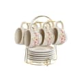 Miniatyrbillede 4 af 4: Piece Coffee Cup Set Home ESPRIT Yellow White Pink Lilac Metal Dolomite 180 ml