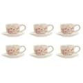 Miniatyrbillede 1 af 4: Piece Coffee Cup Set Home ESPRIT Yellow White Pink Lilac Metal Dolomite 180 ml