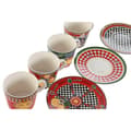 Miniatyrbild 3 av 3: Set of Mugs with Saucers Home ESPRIT Yellow Red Porcelain 220 ml 15,6 x 15,6 x 1,7 cm (4 Units)