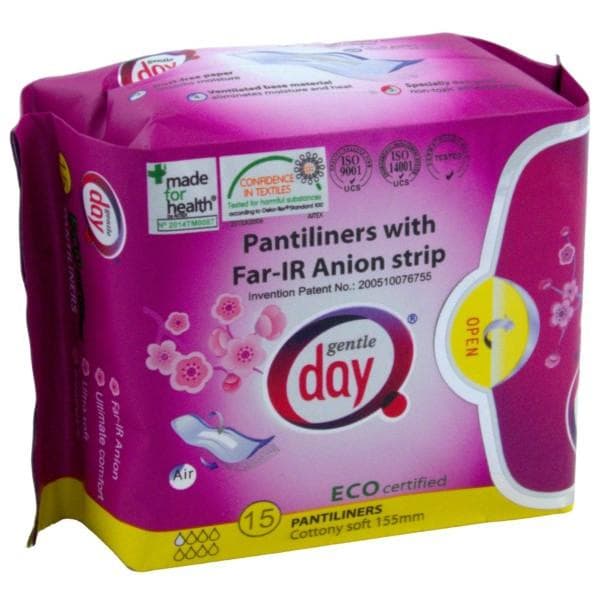 GENTLE DAY_Pantiliners With Far-IR Anion Strip wkładki higieniczne z paskiem anionowym eco 15szt