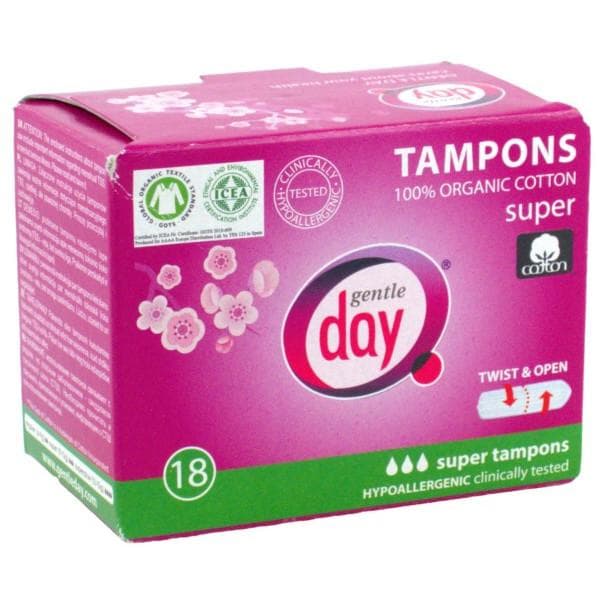 GENTLE DAY_Tampons tampony 100% bawełny eco Super 18szt