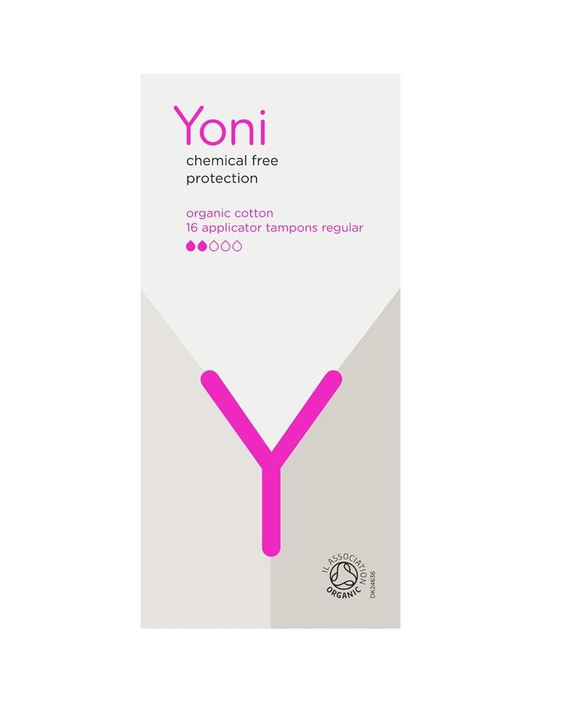 YONI_Organic Cotton Applicator Tampons tampony z Aplikatorem z bawełny organicznej Regular 16szt